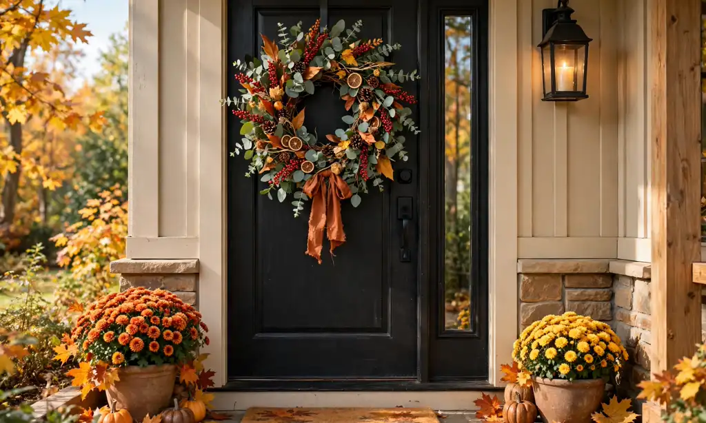 Fall Wreath with Eucalyptus and Berries
