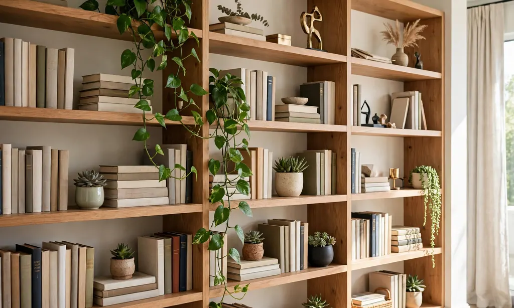 Small Potted Plants on the Shelves
