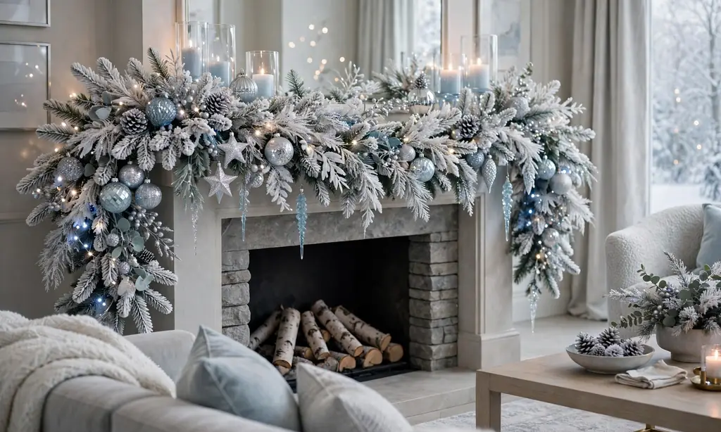 Flocked Snowy Garland