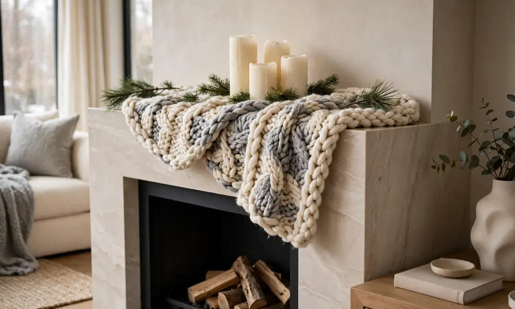Chunky Knit Mantel Runner