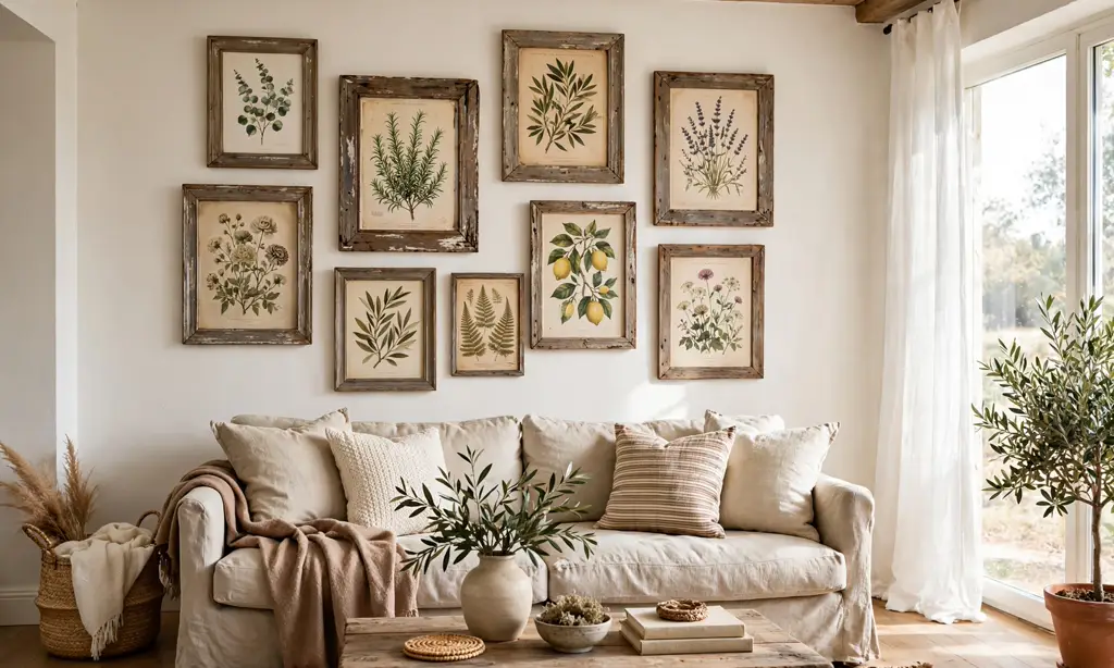 Distressed Wood Gallery Wall