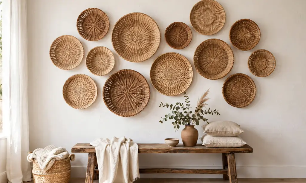 Woven Wall Baskets Display