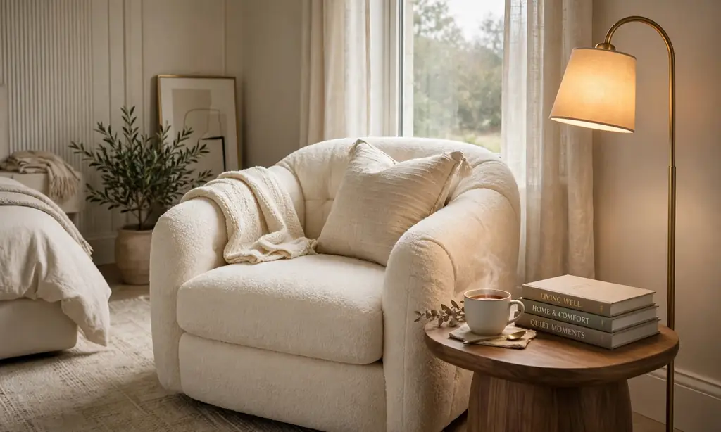 Cozy Reading Nook with a Plush Armchair