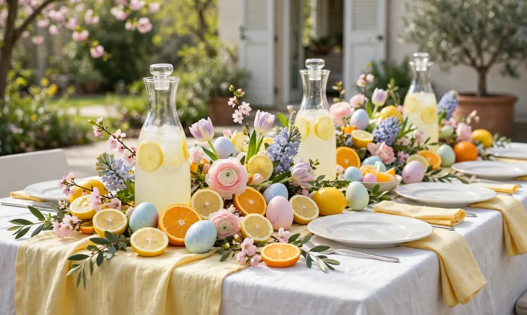 Spring Brunch Table with Citrus Accents