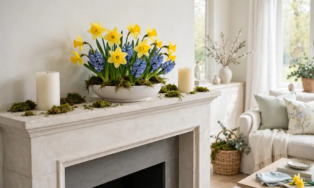 Daffodil and Hyacinth Bowl Arrangement