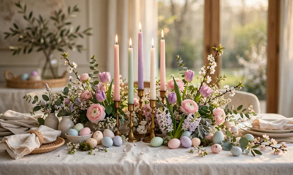 Pastel Taper Candle Cluster