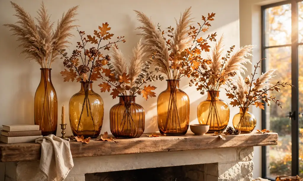 Amber Glass Vase Collection