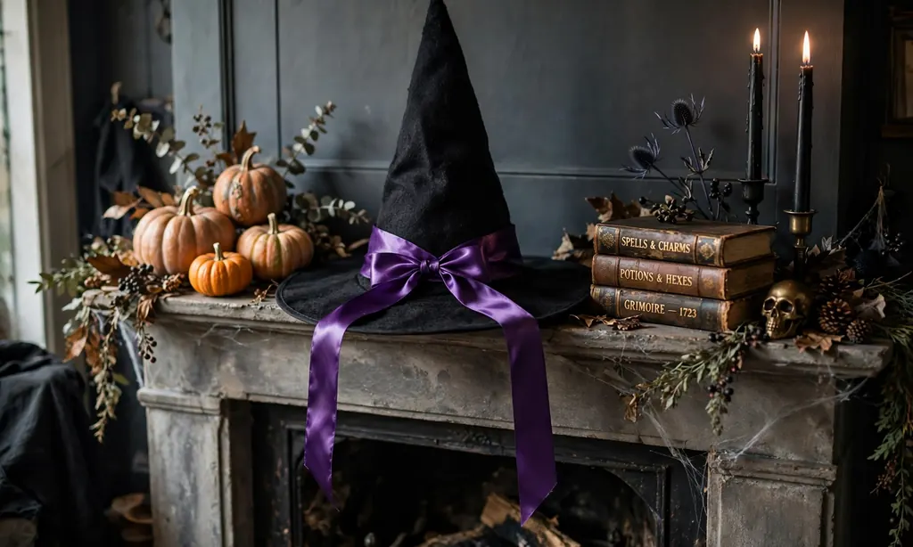 Witch Hat Centerpiece Mantel