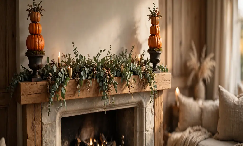 Mini Pumpkin Topiary Pair