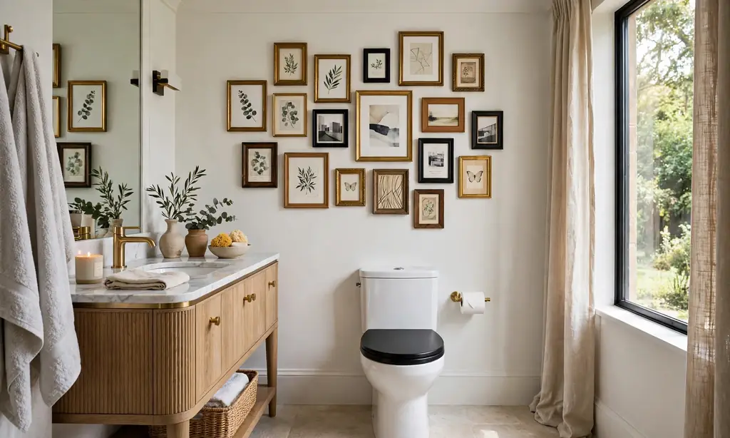 Gallery Wall of Small Mismatched Frames