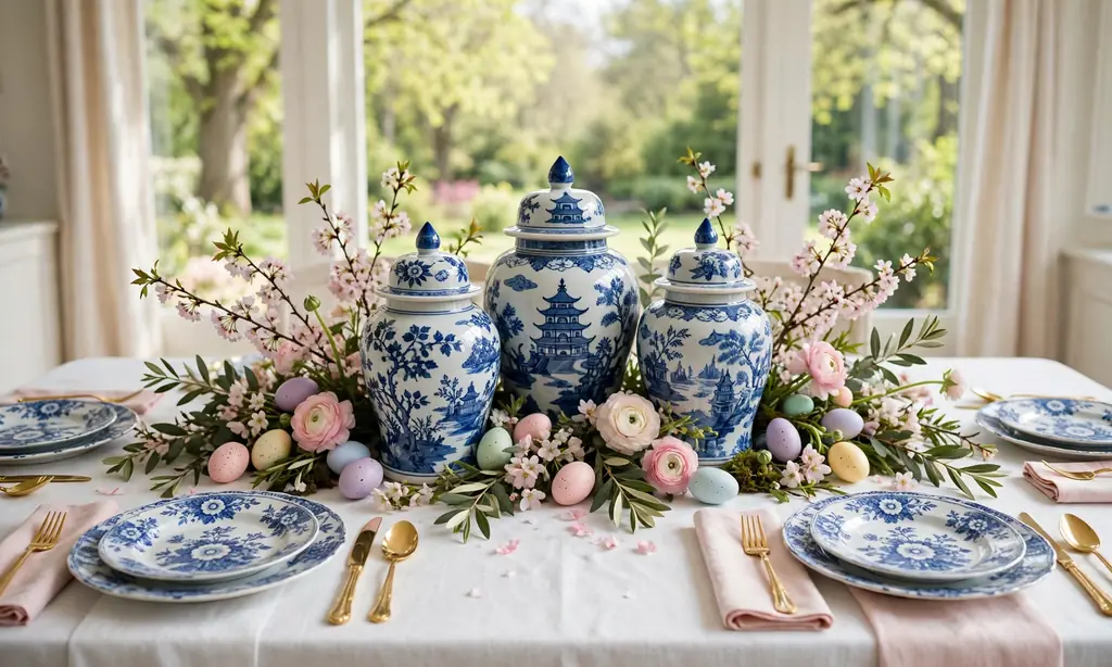 Blue-and-White Chinoiserie Easter Table