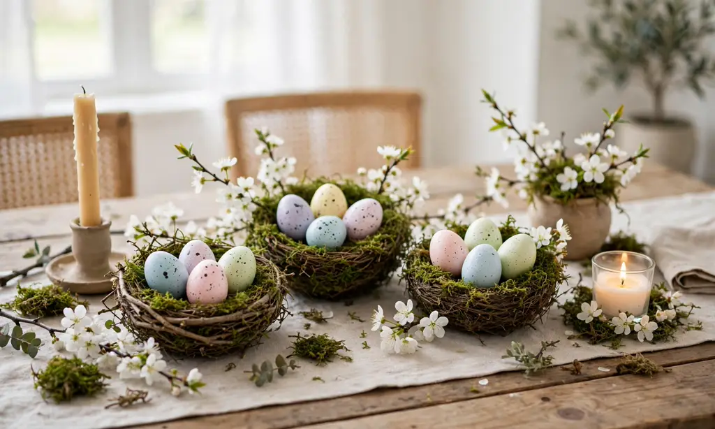 DIY Nest Centerpieces with Moss
