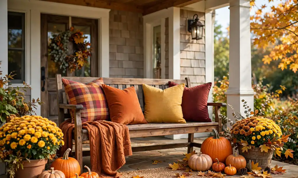 Outdoor Pillows in Rich Autumn Tones