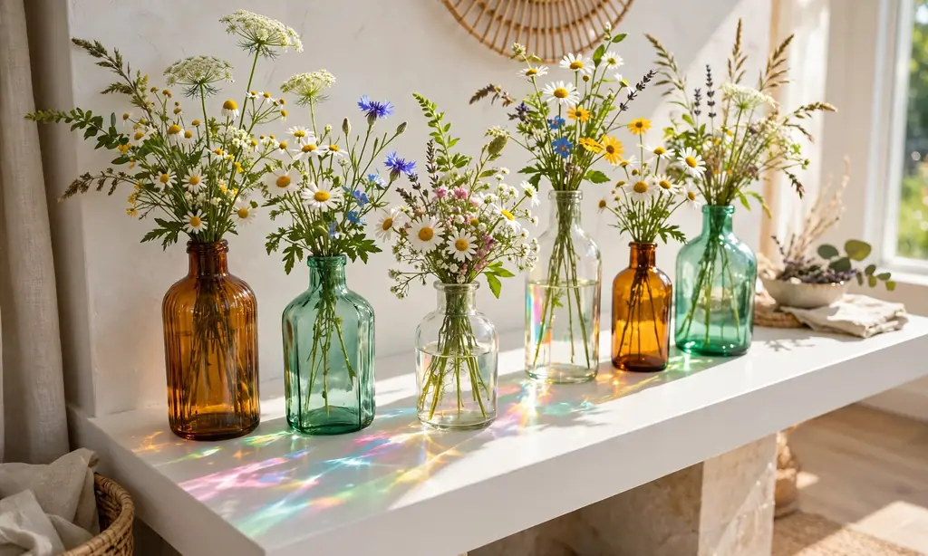 Glass Bottle Wildflower Collection