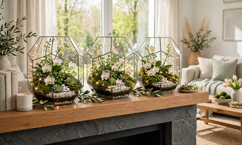 Moss-Filled Glass Terrariums