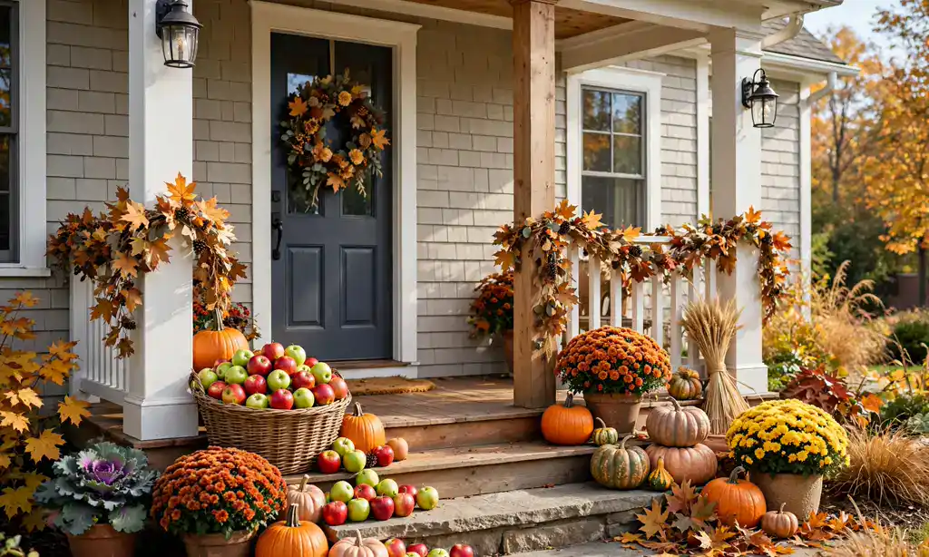 Apple Basket Display by the Steps