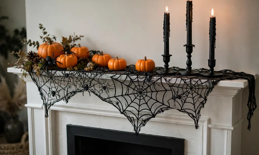 Spiderweb Lace Mantel Runner