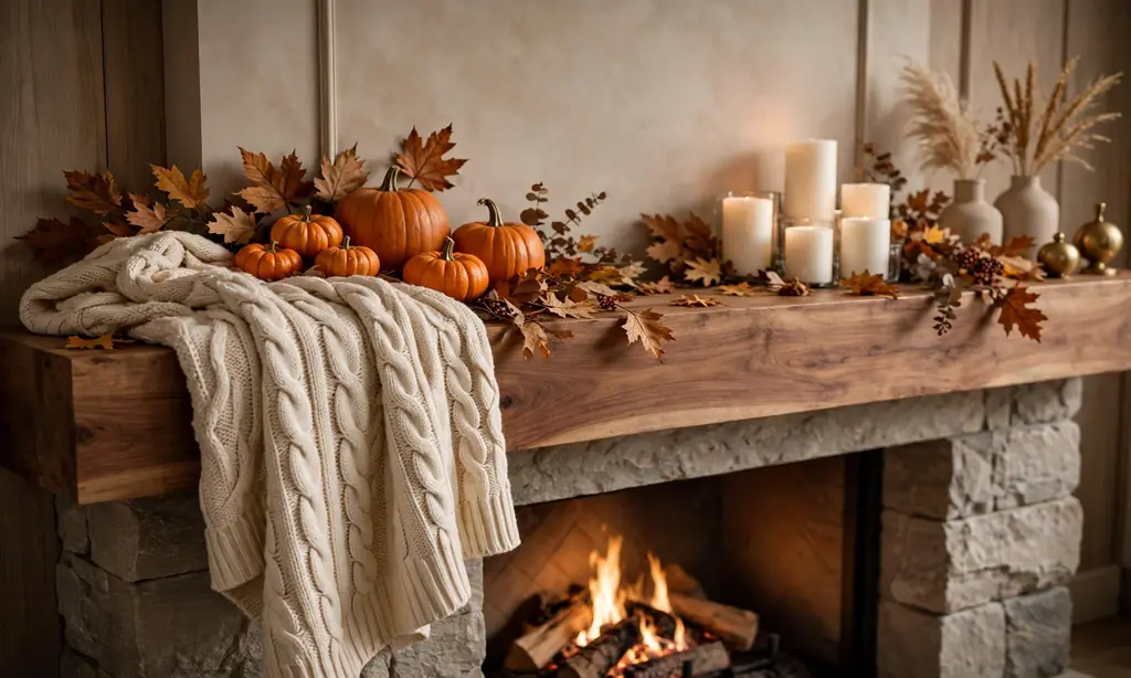 Chunky Knit Throw Mantel Accent