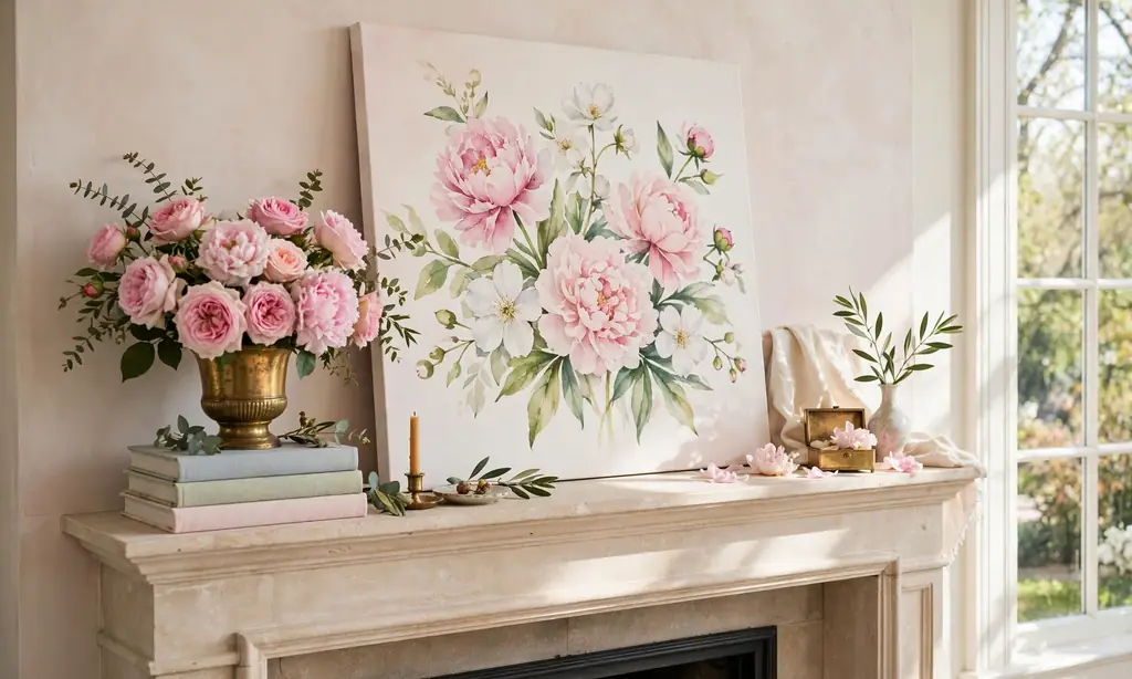 Watercolor Floral Canvas Display