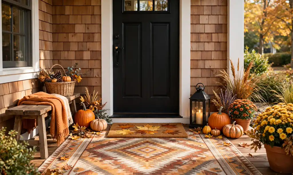Layered Rugs for a Warm Entry