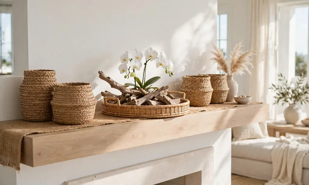 Woven Seagrass and Rattan Accents