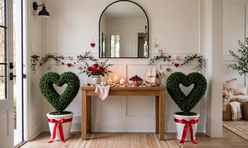 Heart-Shaped Topiary Pair