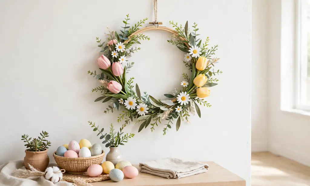 DIY Spring Floral Hoop Wreath