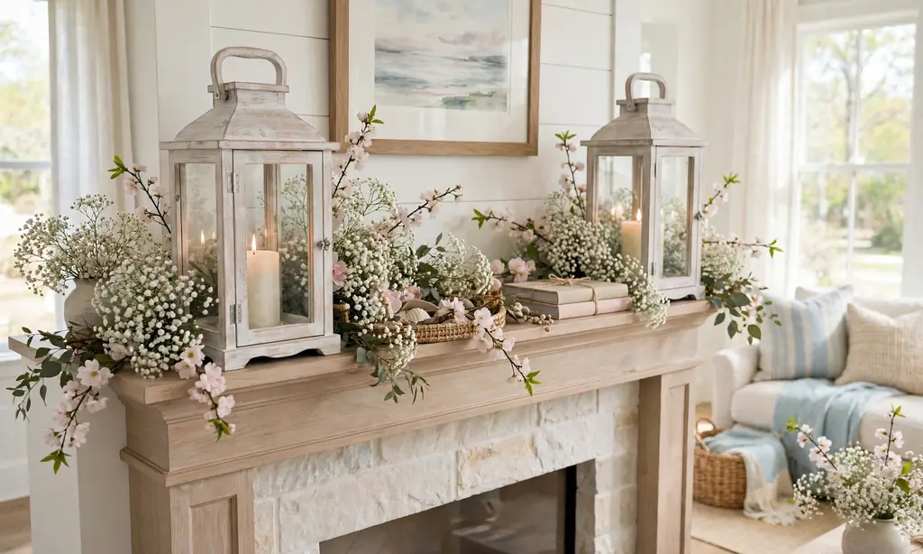 Whitewashed Lantern Pair