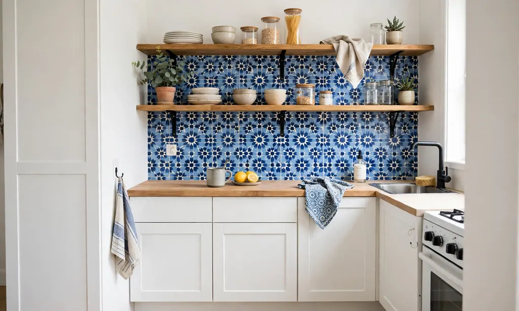 Patterned Peel-and-Stick Backsplash