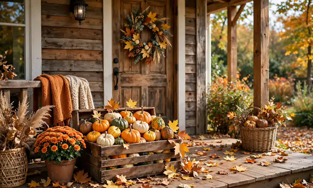 Vintage Crate Pumpkin Display