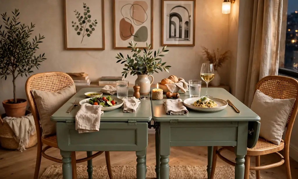 Drop-Leaf Side Table Pair