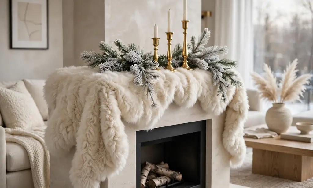 Faux Fur Mantel Runner