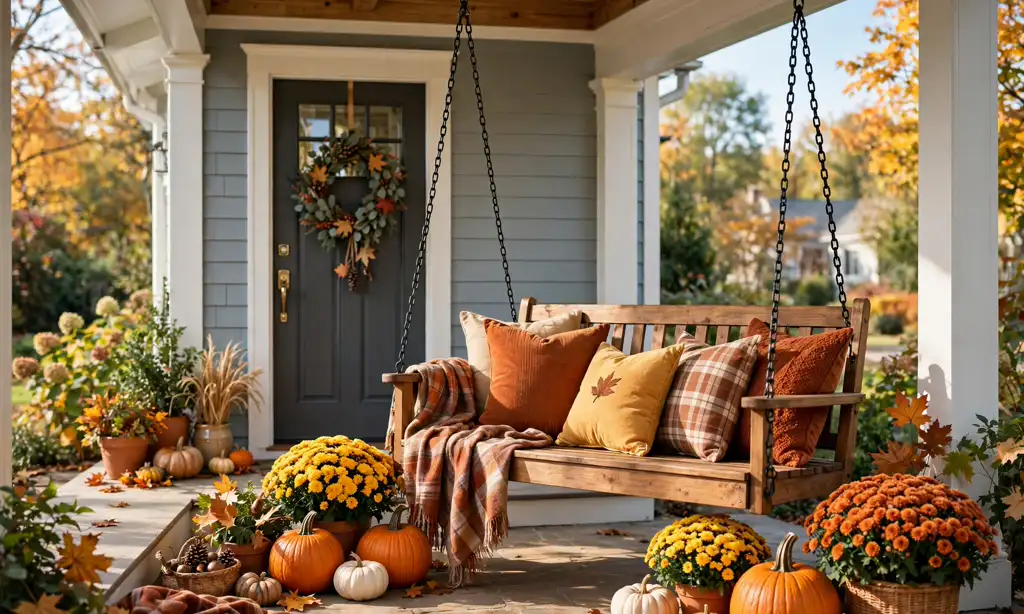 Styled Fall Porch Swing