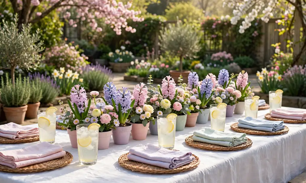 Potted Bloom Garden Party Table