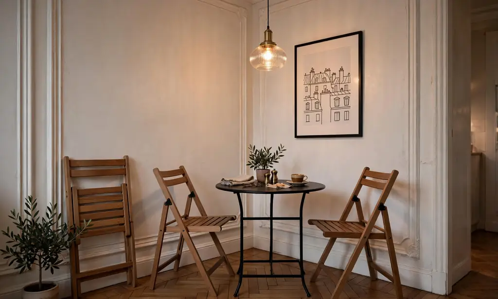 Bistro Table with Folding Chairs