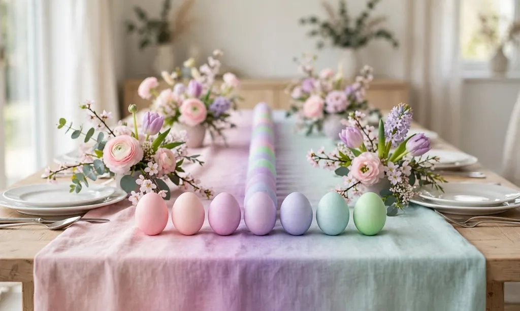 Ombre Pastel Table with Dyed Egg Accents