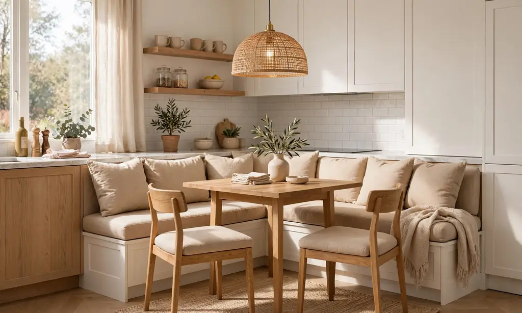 Corner Dining Set with L-Shaped Bench