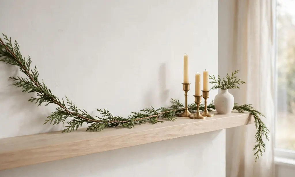 Minimalist Single-Strand Cedar Garland