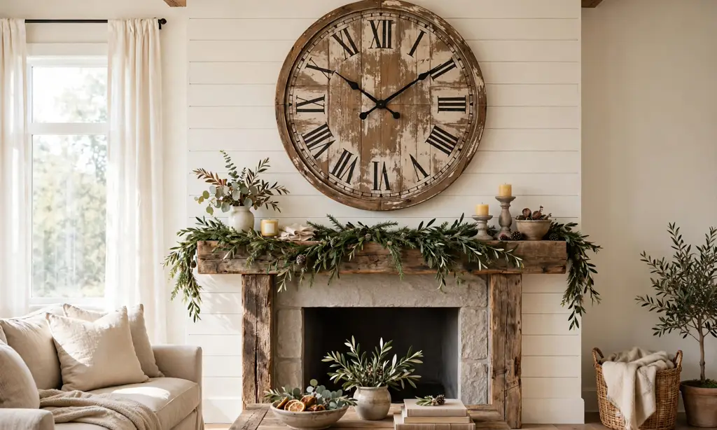 Rustic Clock as Focal Point