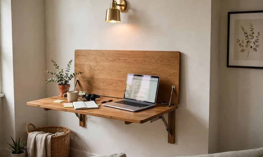 Wall-Mounted Drop-Leaf Desk