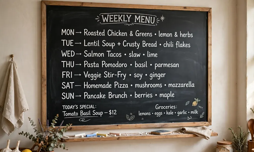 Chalkboard Wall for Menus and Notes