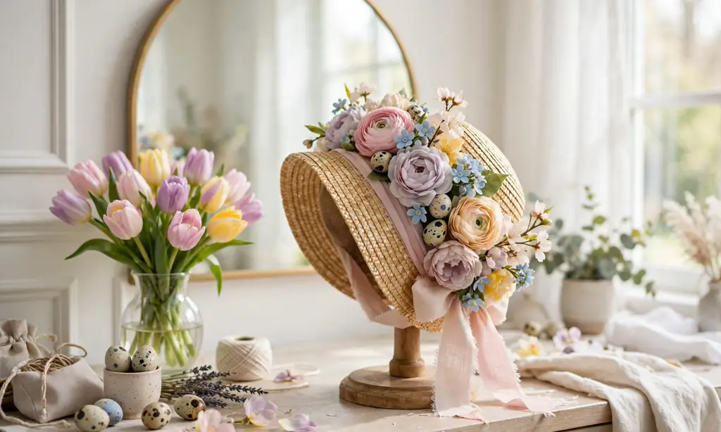 DIY Floral Easter Bonnet Decor