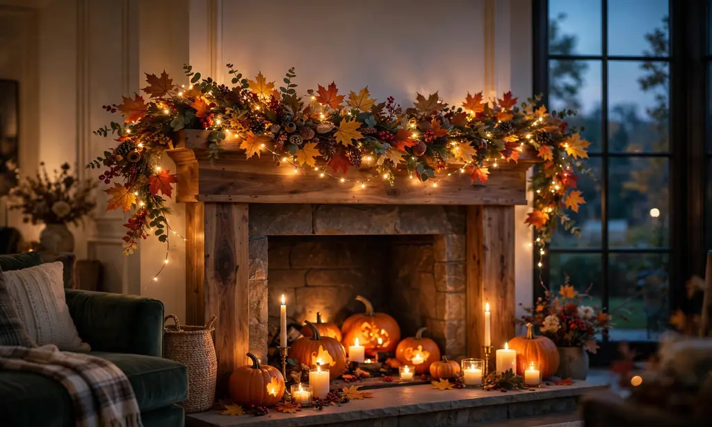 Warm Fairy Light Mantel Glow
