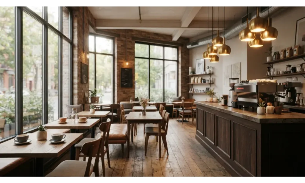 3 Screen Wallpaper With a Cozy Coffee Shop
