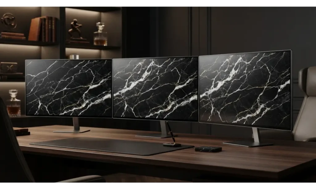 3 Screen Wallpaper With a Luxury Marble Texture