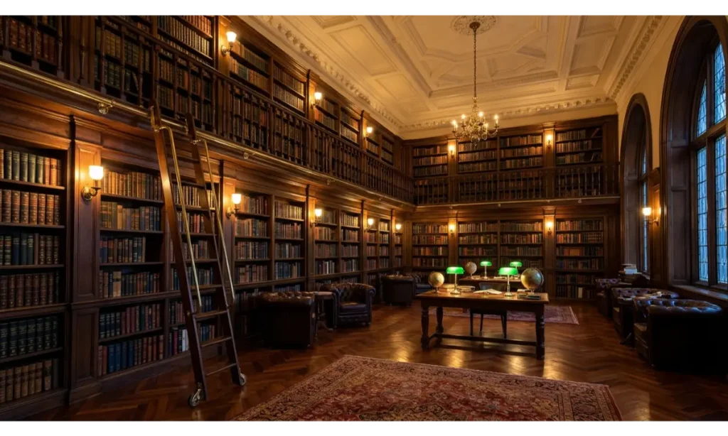 A Library With a Rolling Ladder
