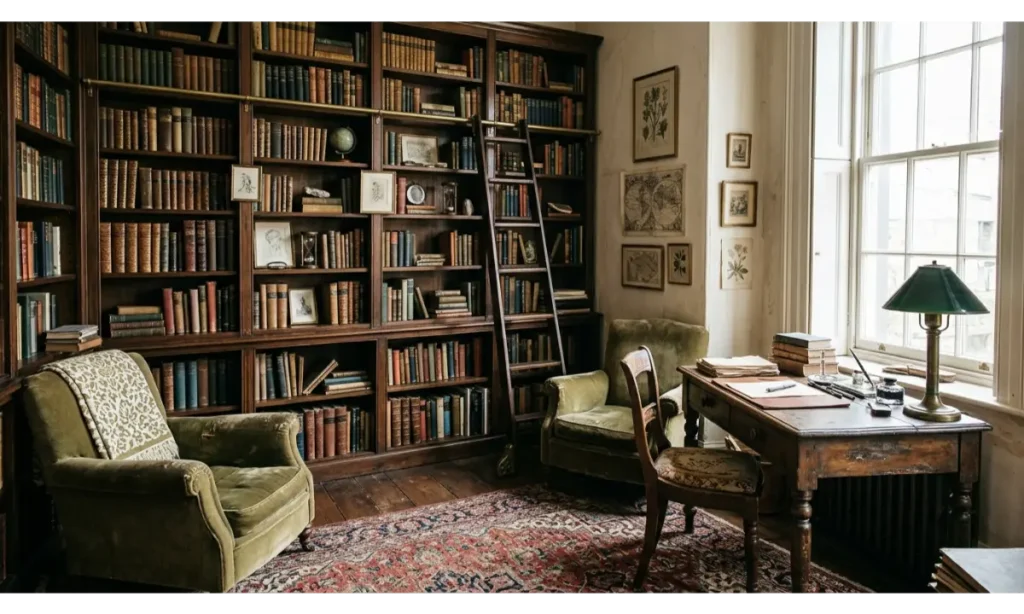 A Library With a Vintage Feel