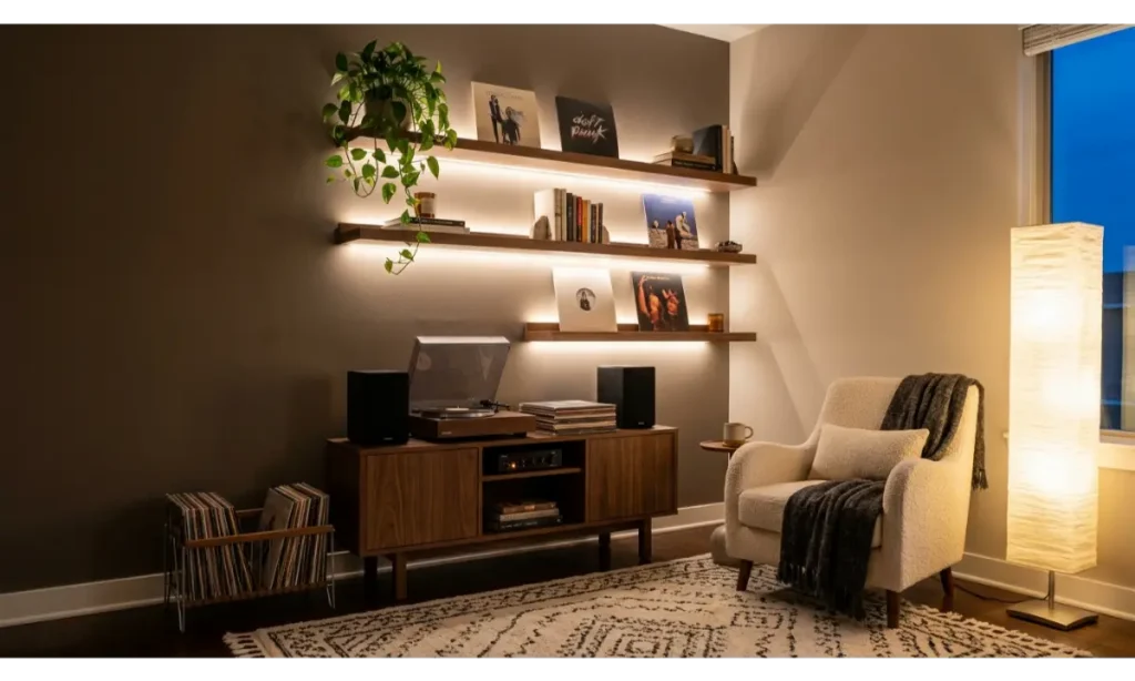A Music Corner With LED Accent Lighting