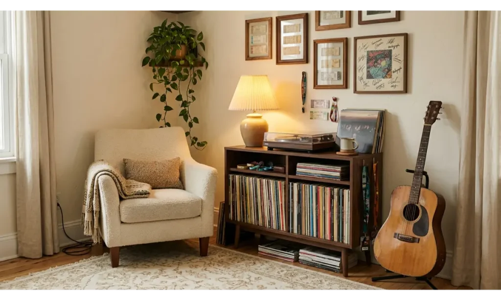 A Personalized Music Corner With Memorabilia