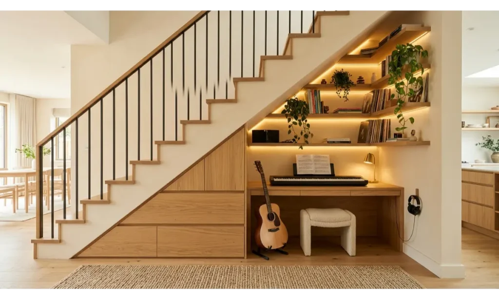 A Small Music Corner Under the Stairs